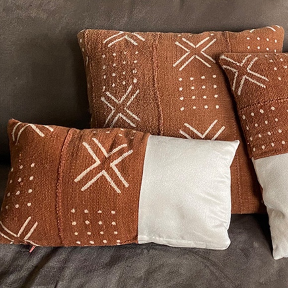 Genuine African Mudcloth Throw Pillows Set of 4 - Picture 4 of 8